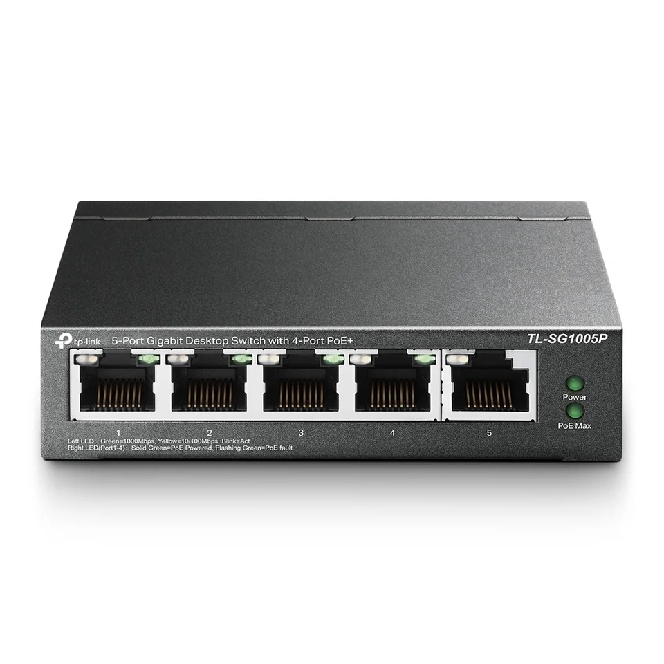 Switch TP-Link TL-SG1005P con puertos Ethernet PoE