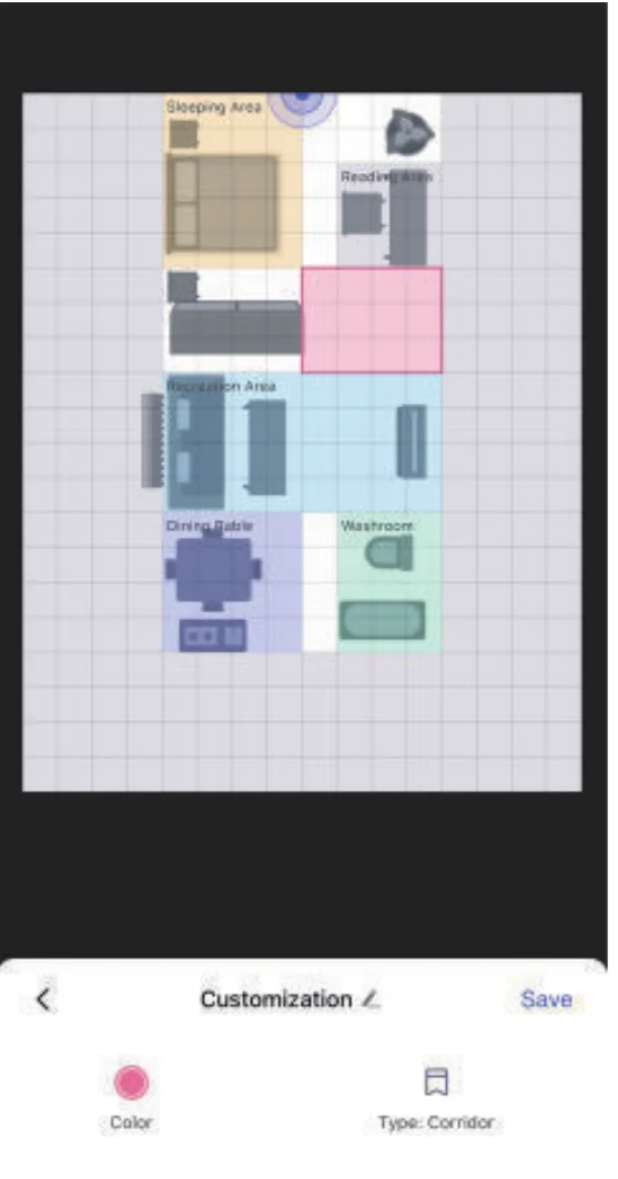 Captura del manual de FP2 con zonas coloreadas sobre la cuadrícula